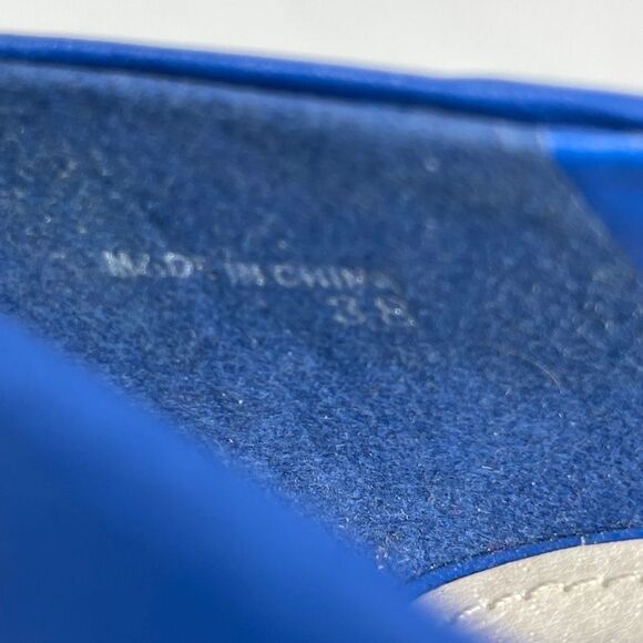 Aldo Women's Peep Toe Pump Stacked Heels Slip On Leather Blue Size EU 38 - Picture 13 of 13